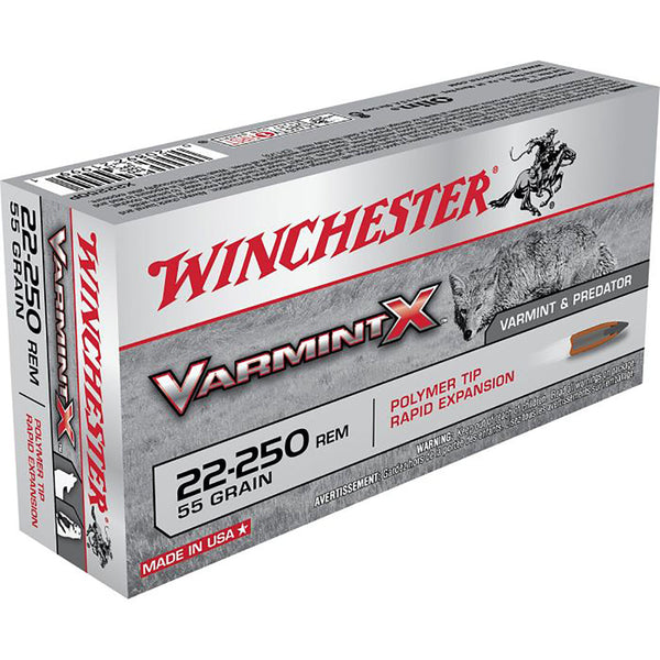 Winchester Varmint X 55Gr PT Centrefire Ammo .22-250 - 20 Rounds