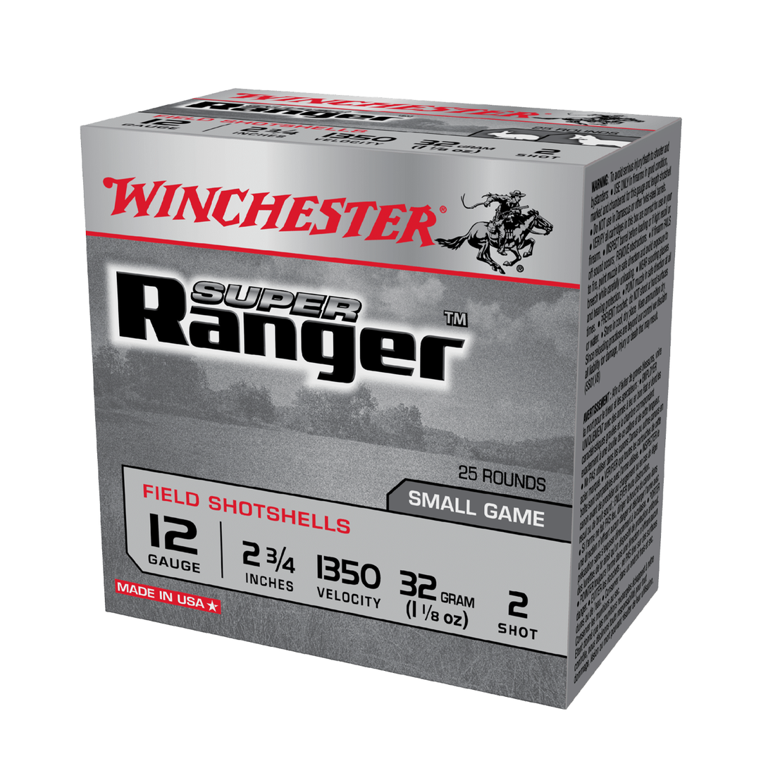 Winchester Super Ranger 12G 2-3/4in 1350FPS 32gm #2 Shotshell Ammo - 25 Rounds