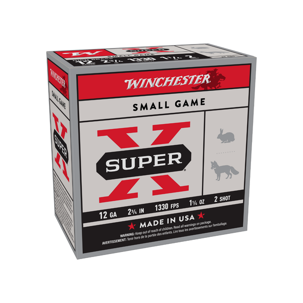 Winchester Super X HS 12G 2-3/4in 1330FPS 1-1/4oz 2 Shot Lead Shot Shotshell - 25 Rounds