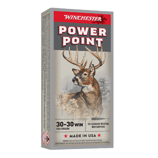 Winchester Power Point Centrefire Ammo 150gr PP - .30-30 WIN - 20 Rounds