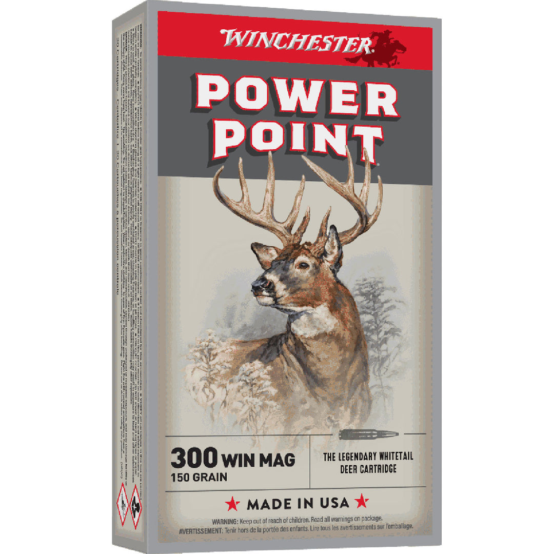 Winchester Powerpoint 150gr Centrefire Ammo - .300WM - 20 Rounds .300 WIN MAG