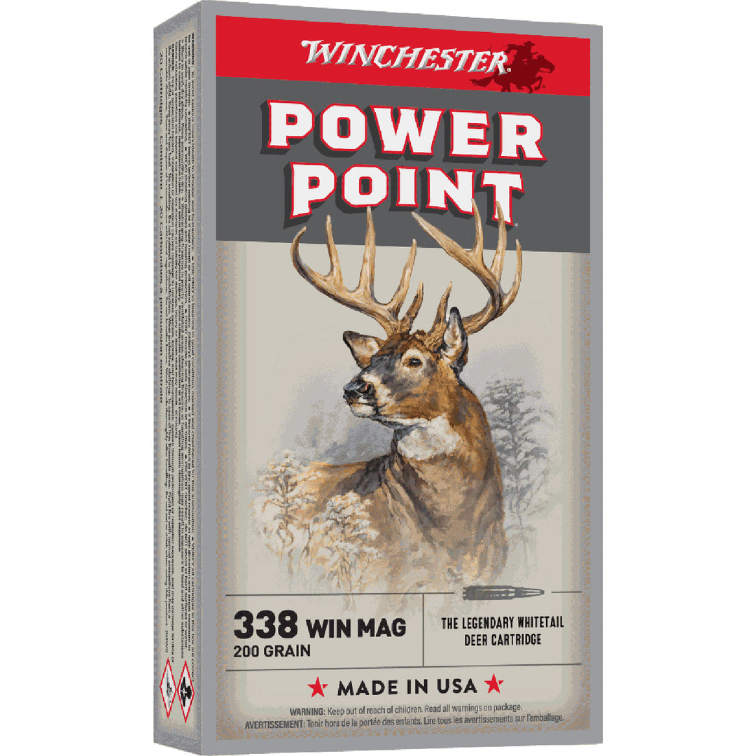 Winchester Power Point 338WM 200gr PP Centre Fire Ammo - 20 Rounds .338 WIN MAG