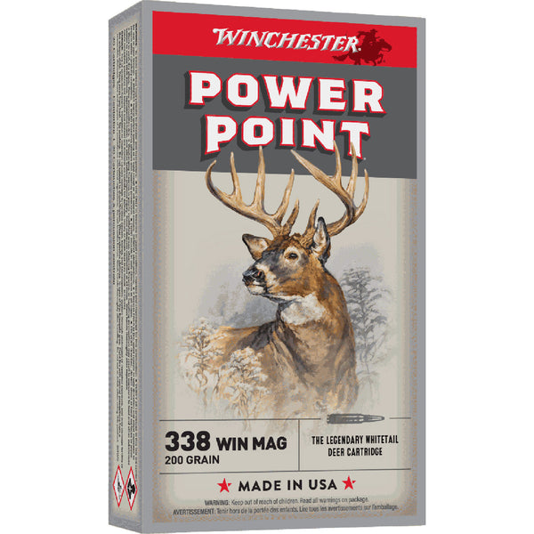 Winchester Power Point 338WM 200gr PP Centre Fire Ammo - 20 Rounds