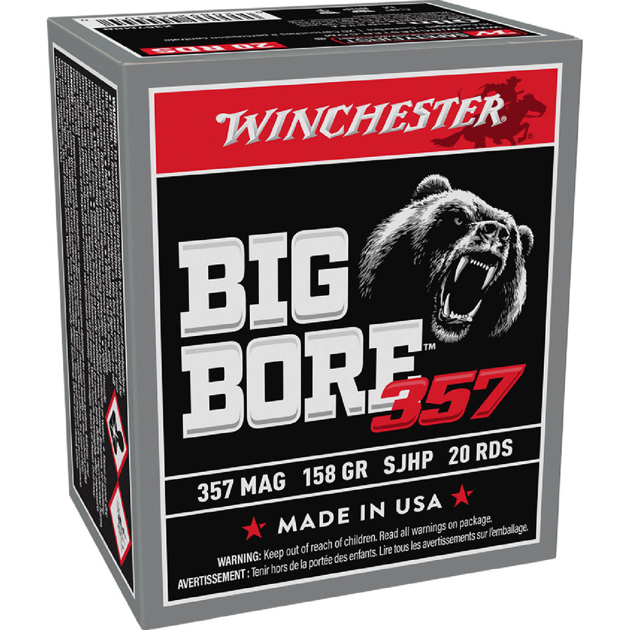 Winchester Big Bore 357Mag 158gr SJHP Centre Fire Ammo - 20 Rounds .357 MAG