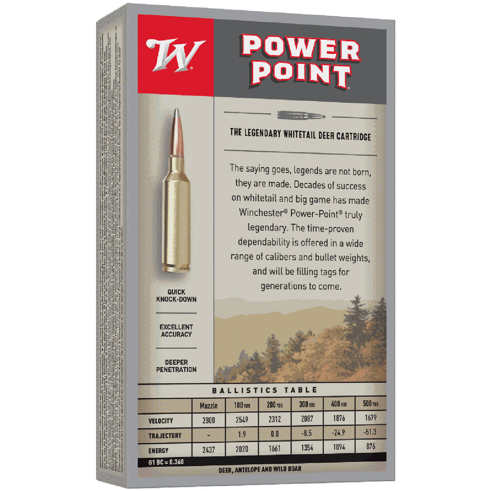 Winchester Power Point 140 grain Centrefire Ammo - 20 Rounds 7MM-08 REM