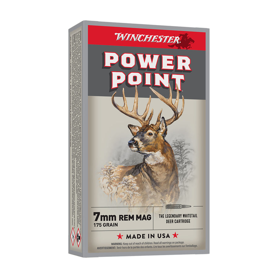 Winchester Power Point 7mm REM MAG 175gr Centrefire Ammo - 20 Rounds