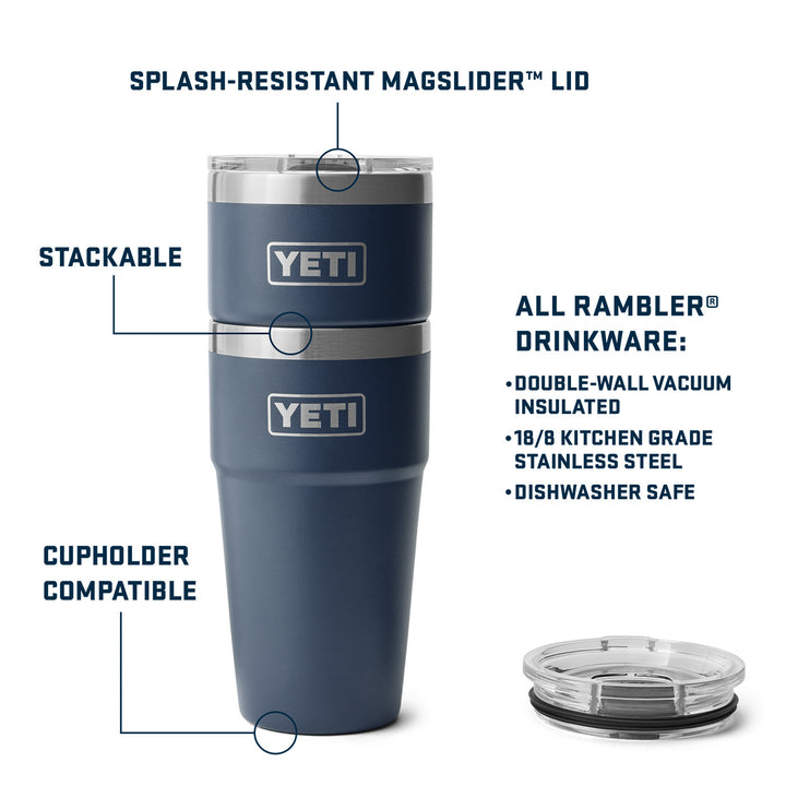 YETI Rambler 20oz (591ml) Stackable Cup with Magslider Lid - Black
