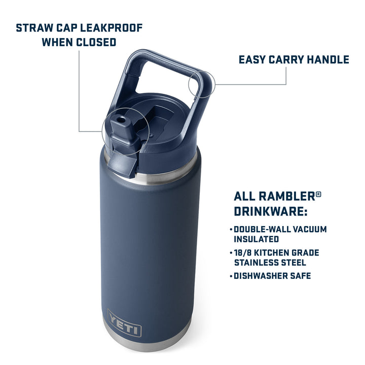 YETI Rambler 26oz (769ml) Straw Bottle - Navy