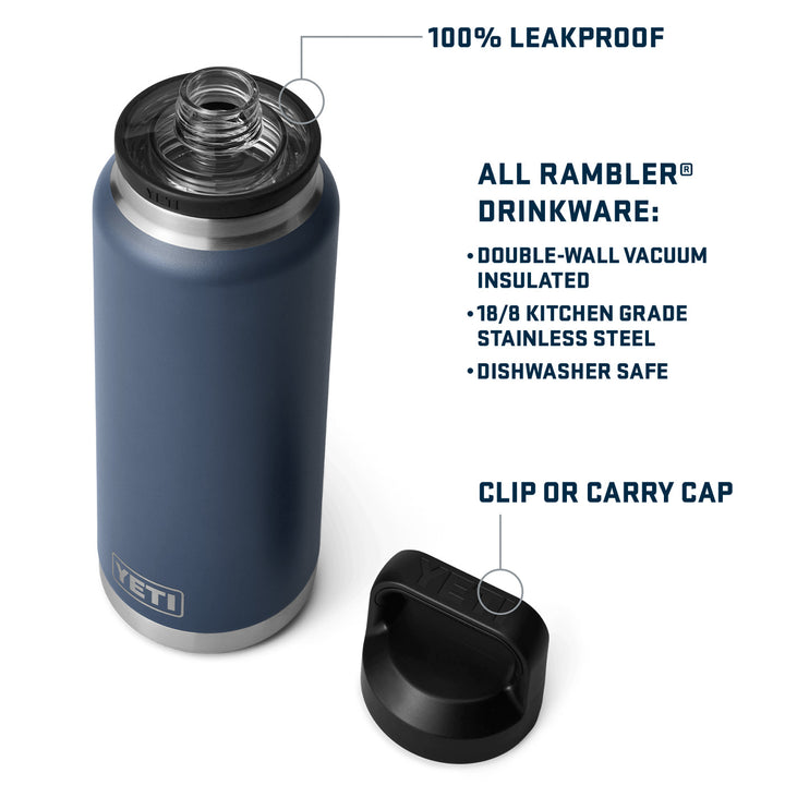 YETI Rambler 36oz (1065ml) Bottle with Chug Cap - Black