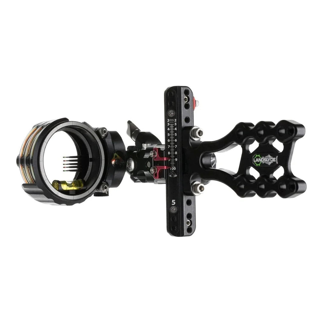 axcel landslyde slider sight 5 pin 019 with accustat ii scope right hand alnd n519 4bk venture 1