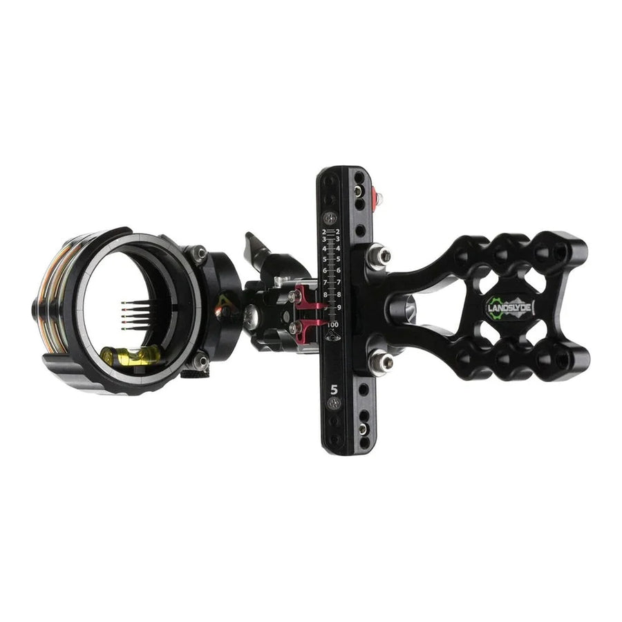 axcel landslyde slider sight 5 pin 019 with accustat ii scope right hand alnd n519 4bk venture 1