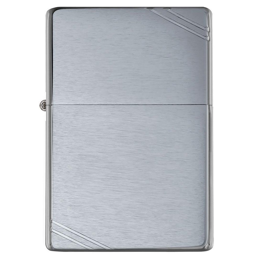 Zippo Brushed Chrome Vintage w Slashes Windproof Lighter