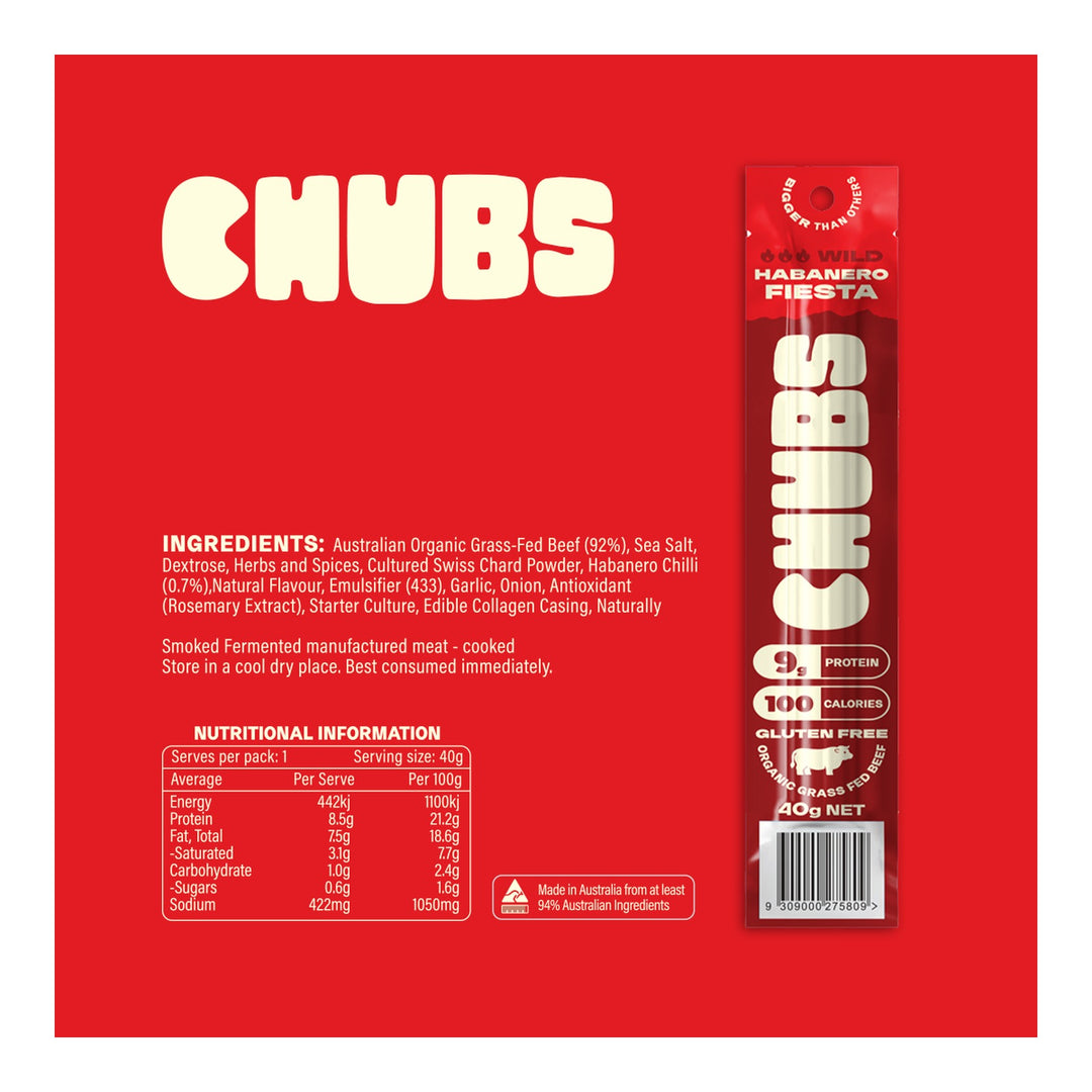 chubs protein meat sticks 40g habanero fiesta chubs01 venture 3