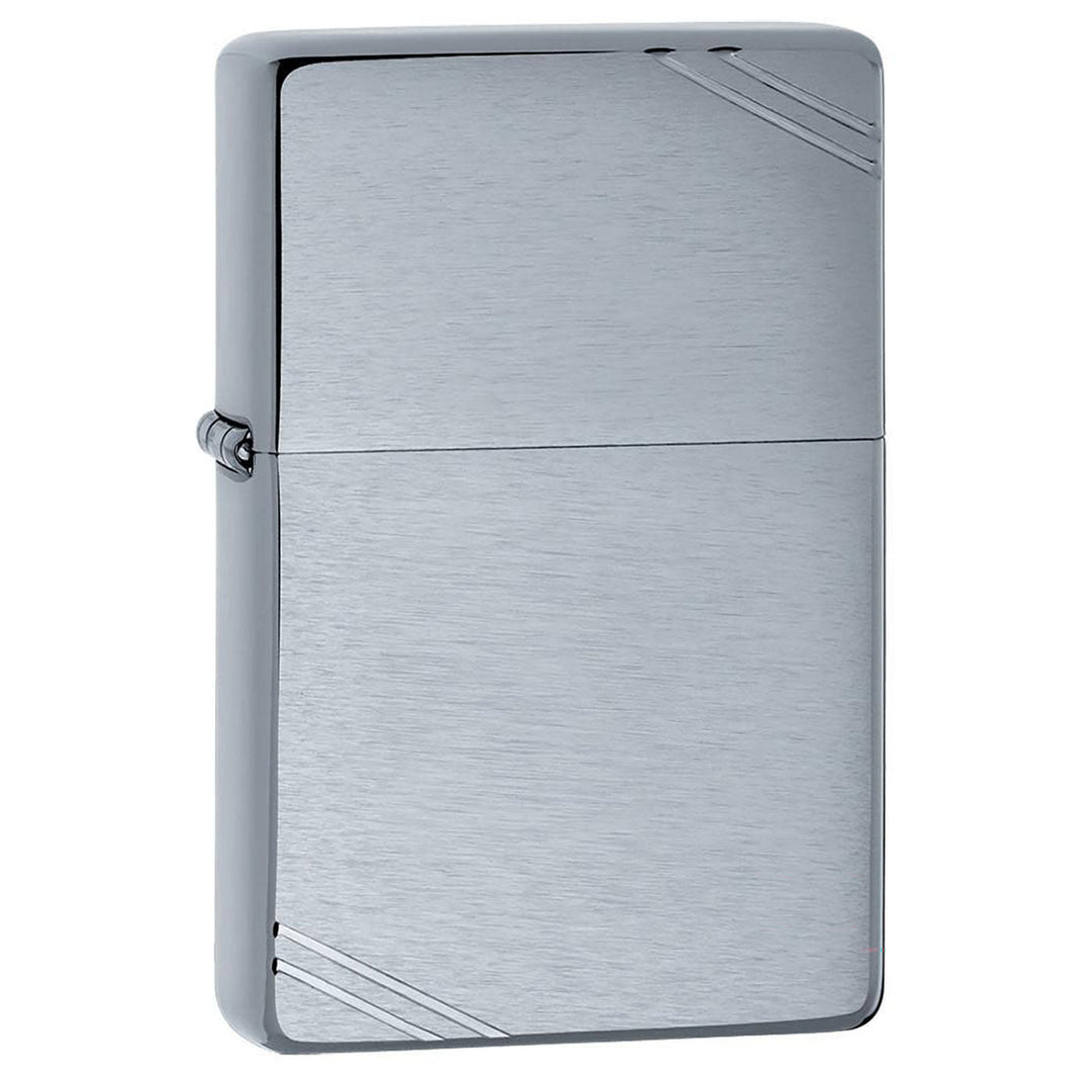 Zippo Brushed Chrome Vintage w Slashes Windproof Lighter