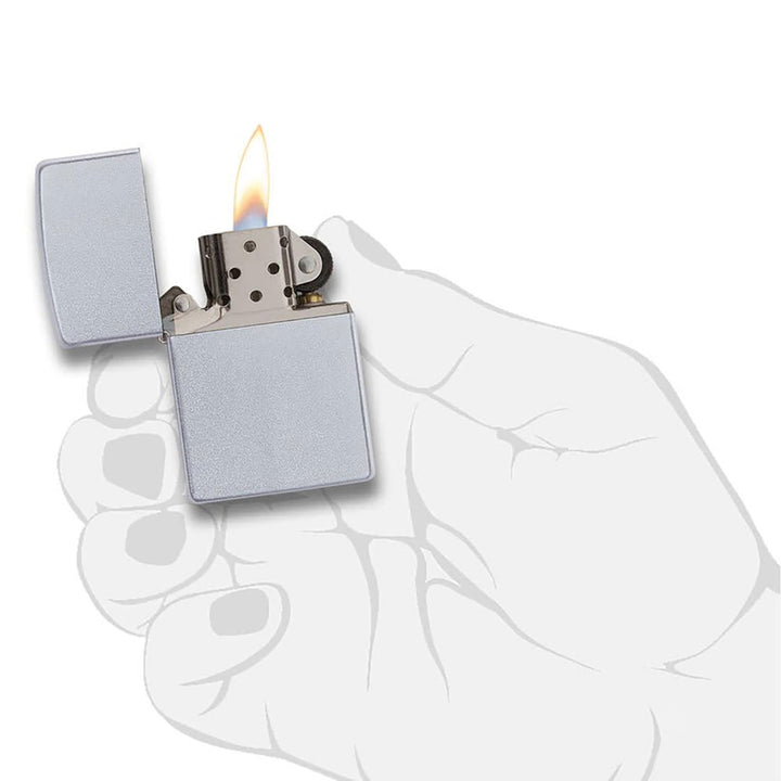 Zippo Satin Chrome Lighter - Outdoor