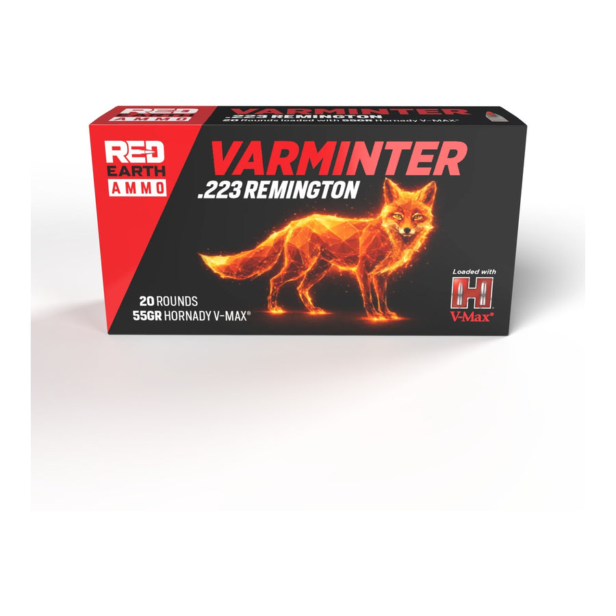 red earth ammo 55gr hornady v max 223 rem centrefire ammo 20 rounds rea223hvmax20 venture 1