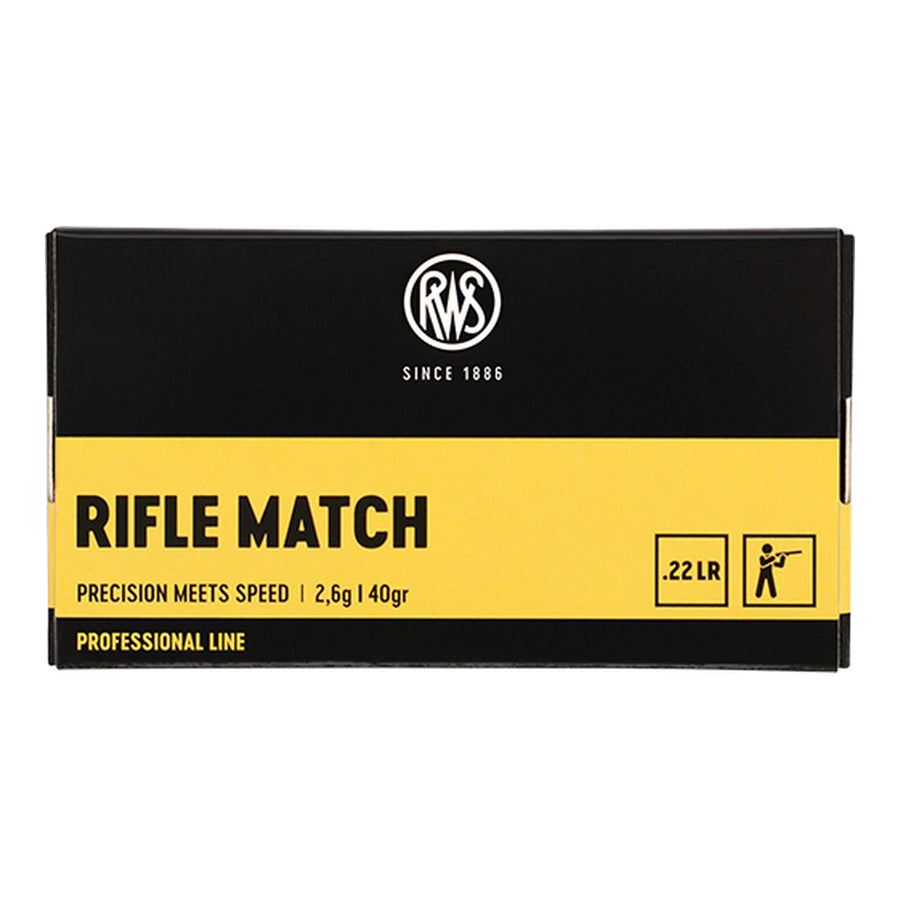 rws rifle match 22 lr 40gr 1082fps lrn rimfire ammo 50 rounds 2134225 venture 6