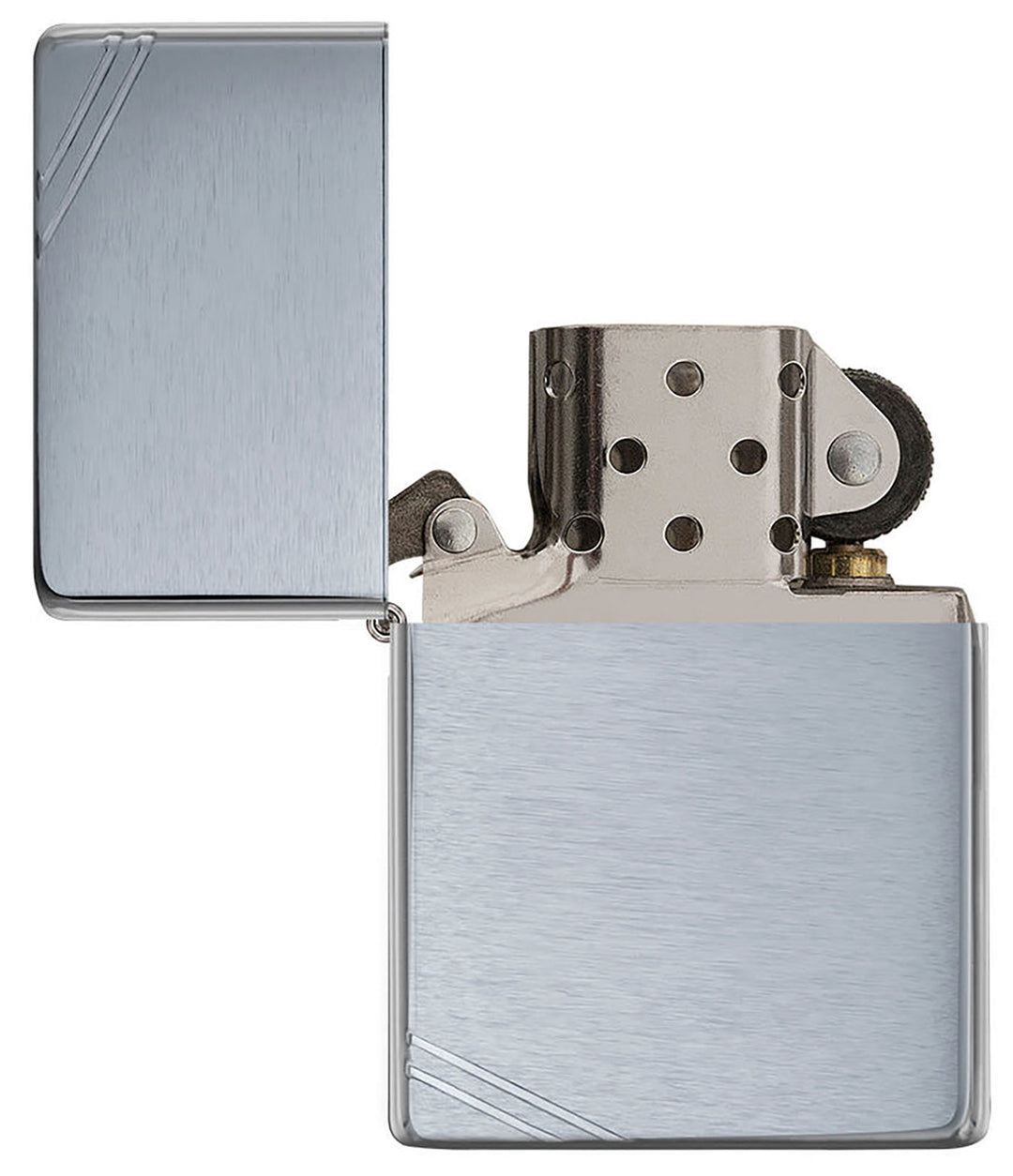 Zippo Brushed Chrome Vintage w Slashes Windproof Lighter